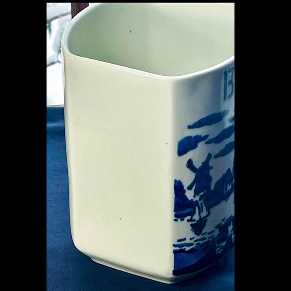 ▪️VTG▪️DELFT▪️Set of 2 Ceramic Dutch Windmill Barley & Oatmeal Kitchen Canisters - Picture 4 of 15